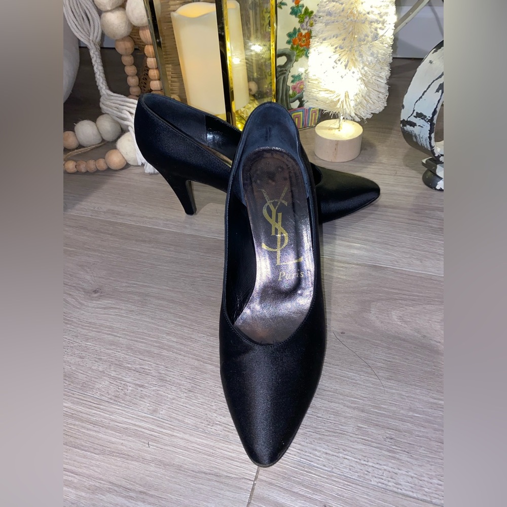 Vintage YSL Satin Heels